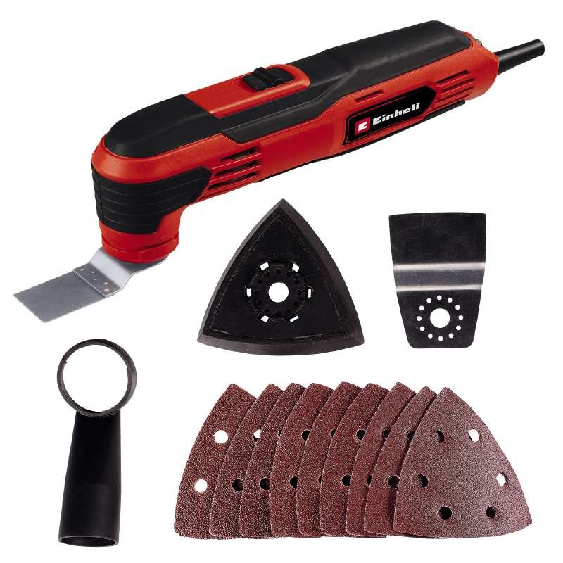 Einhell Багатофункціональний інструмент TC-MG 250 CE, 250Вт, 11000-20000об•хв, набір насадок, 1.02кг (4465185)