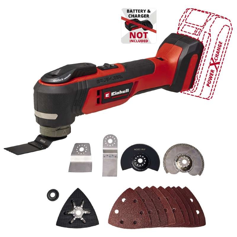 Einhell Багатофункціональний інструмент акумуляторний TP-MG 18 Li BL - Solo PXC 18В 11000-20000кол·хв кут коливань 3.2° 1.08 кг без АКБ і ЗП (4465190)