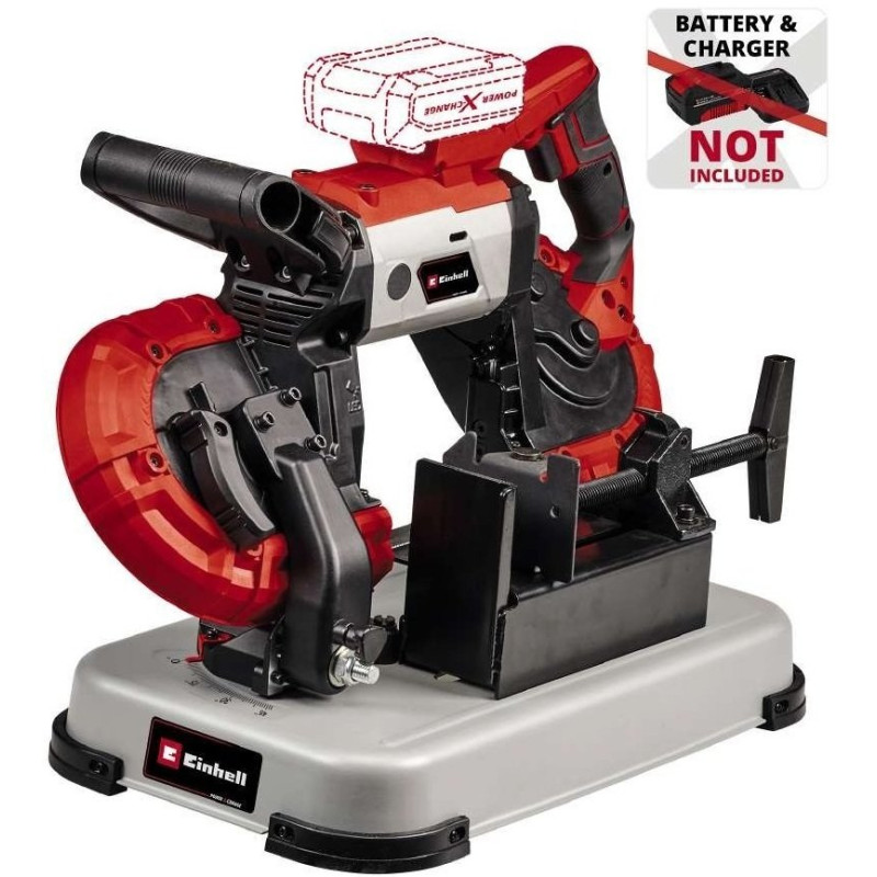 Einhell Пила стрічкова акумуляторна TE-MB 18/127 ULI - Solo, PXC 18В, 120м•хв, 115/127мм, 2 стрічки по металу 1141х13х0.65мм, LED, 12.66кг, без АКБ і ЗП (4504215)
