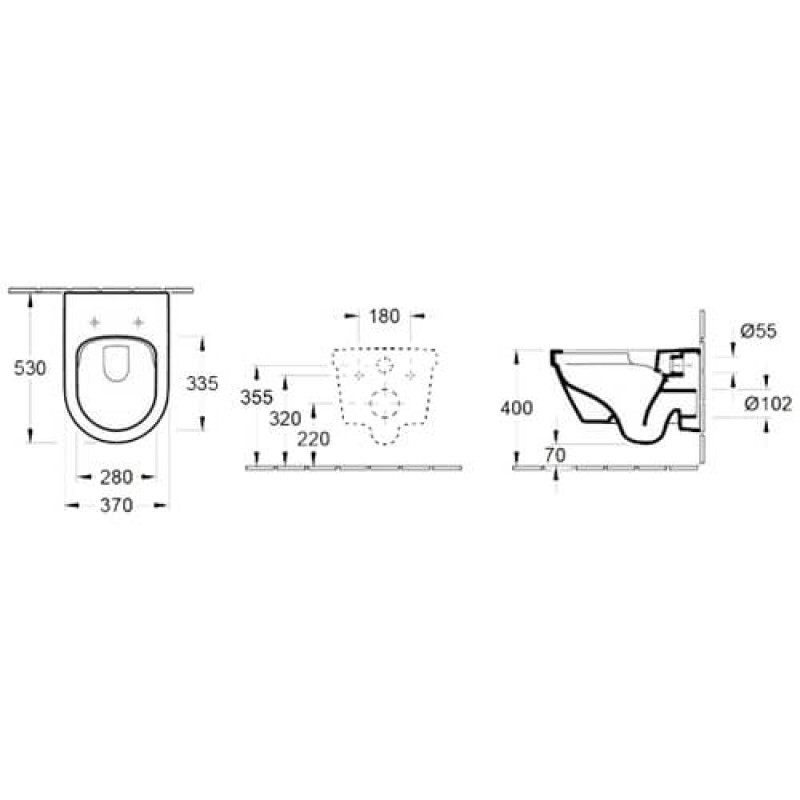 VILLEROY & BOCH Унітаз підвісний Architectura Directflush без обідка з кришкою Soft Closing (4694HR01)
