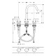 Axor ONE t смеситель для умывальника 170 на 3отв, цвет хром, (48050000)