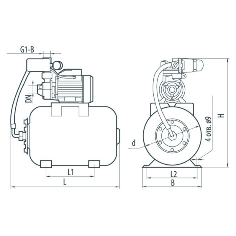 Насосна станція SPRUT 24 л AUQB 60/24L (UA) 4823072204611