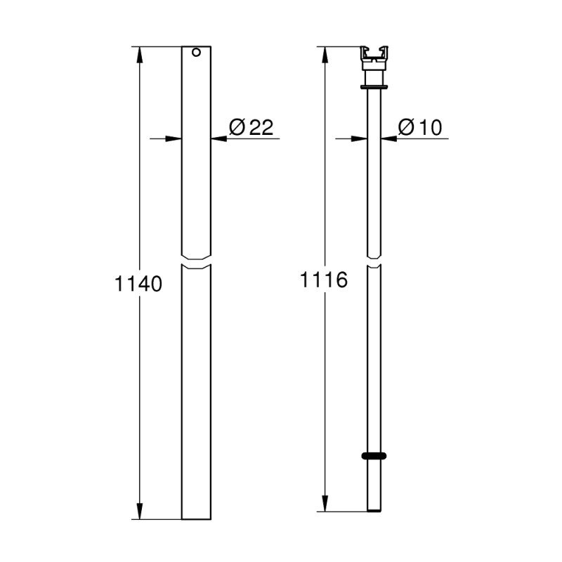 Grohe Euphoria Душова штанга для переоснащення L=1140 мм (48514000)