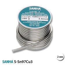 SANHA М'який припій 4933 S-Sn97Cu3, 2 мм, упаковка 250 г (49332)