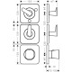 AXOR CITTERIO C термостат 38*12см, для 3х споживачів, ПМ, шліфованний нікель