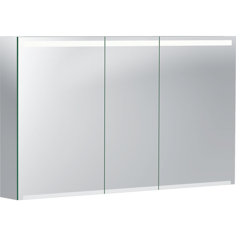 Geberit 500.207.00.1 Option Дзеркальна шафка 120 см, з підсвіткою, із 3 дверцятами: корпус дзеркальний, дверцята дзеркальні зовні та всередині