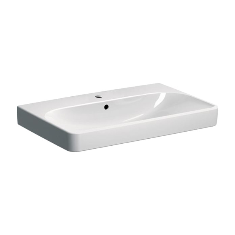 Geberit 500.249.01.1 Smyle Square Раковина 75см, з 1 отв.під зміш, з переливом, колір білий глянець