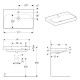 Geberit 500.249.01.1 Smyle Square Раковина 75см, з 1 отв.під зміш, з переливом, колір білий глянець