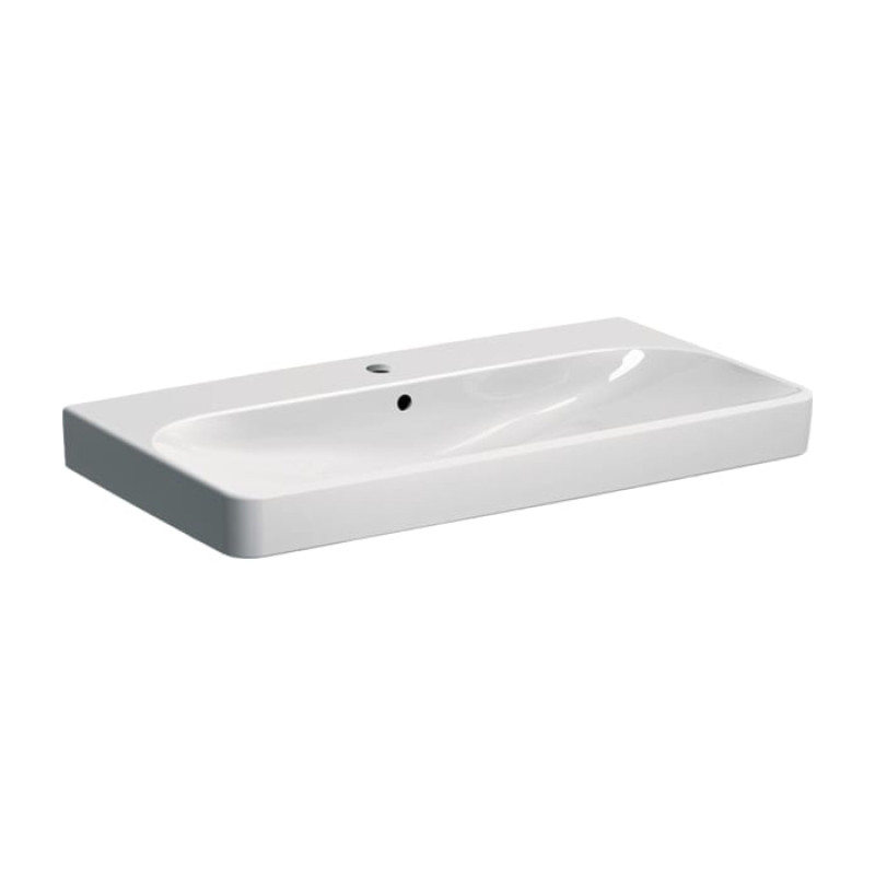 Geberit 500.251.01.1 Smyle Square Раковина 90см, з 1 отв.під зміш., з переливом, колір білий глянець