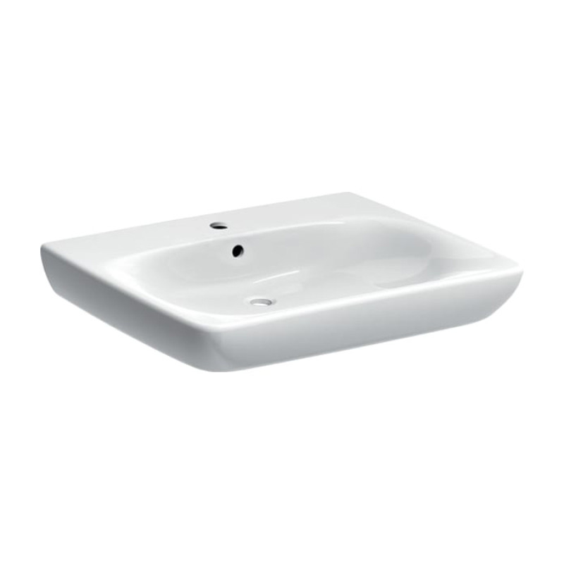 Geberit SELNOVA Comfort умивальник 65 * 55см, для людей з обмеженими можливостями, з отв. під змішувач в центрі, перелив видимий, (500.292.01.1)