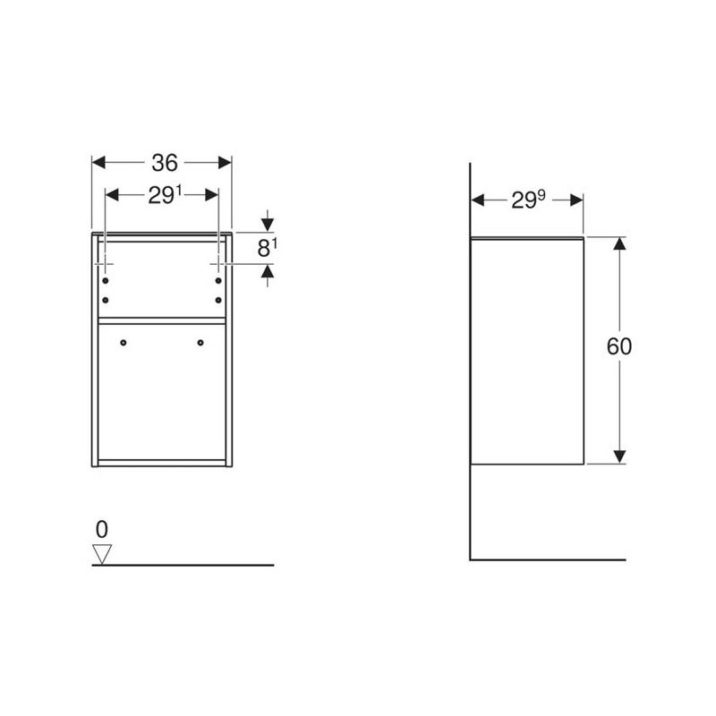 Geberit SMYLE SQUARE тумба 36*60*29,9см, відчинена, лава/фарбований матовий, (500.358.JK.1)