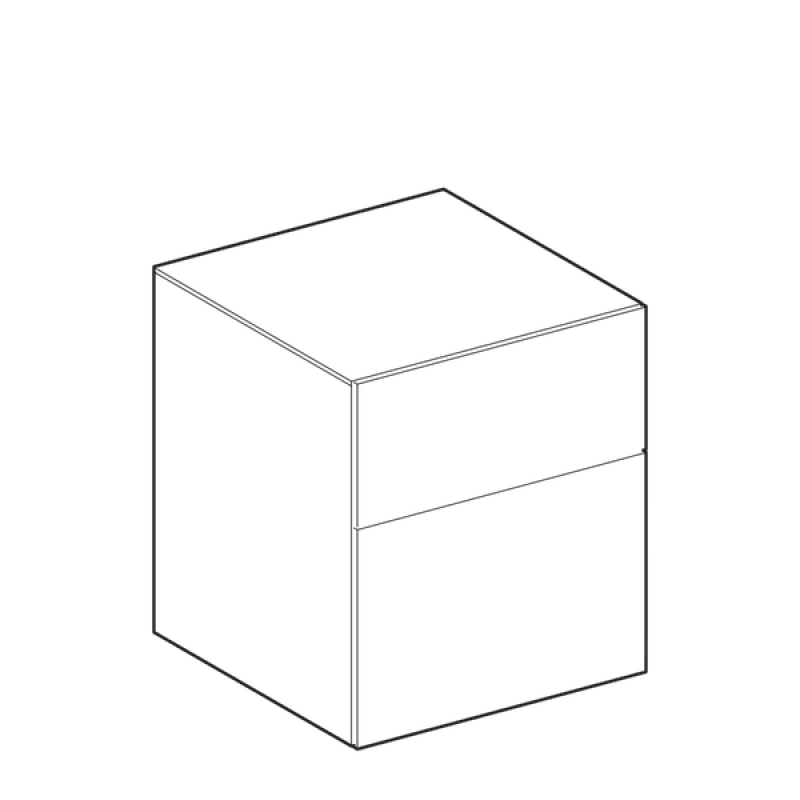 Geberit 500.504.43.1 Xeno2 Шафка бокова 45см, з 2-ма шухлядами, колір сірий із структурою дерева