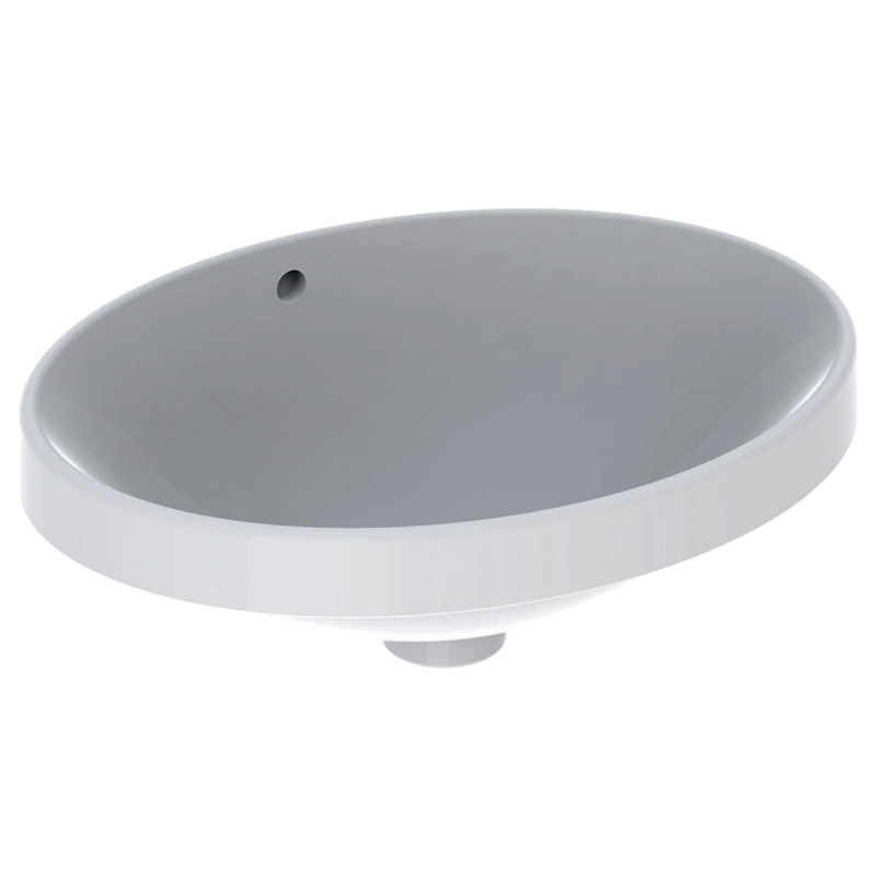 Geberit VARIFORM умивальник 50*40см, вбудований, овальной форми, з переливом, глазурований знизу, (500.709.01.2)