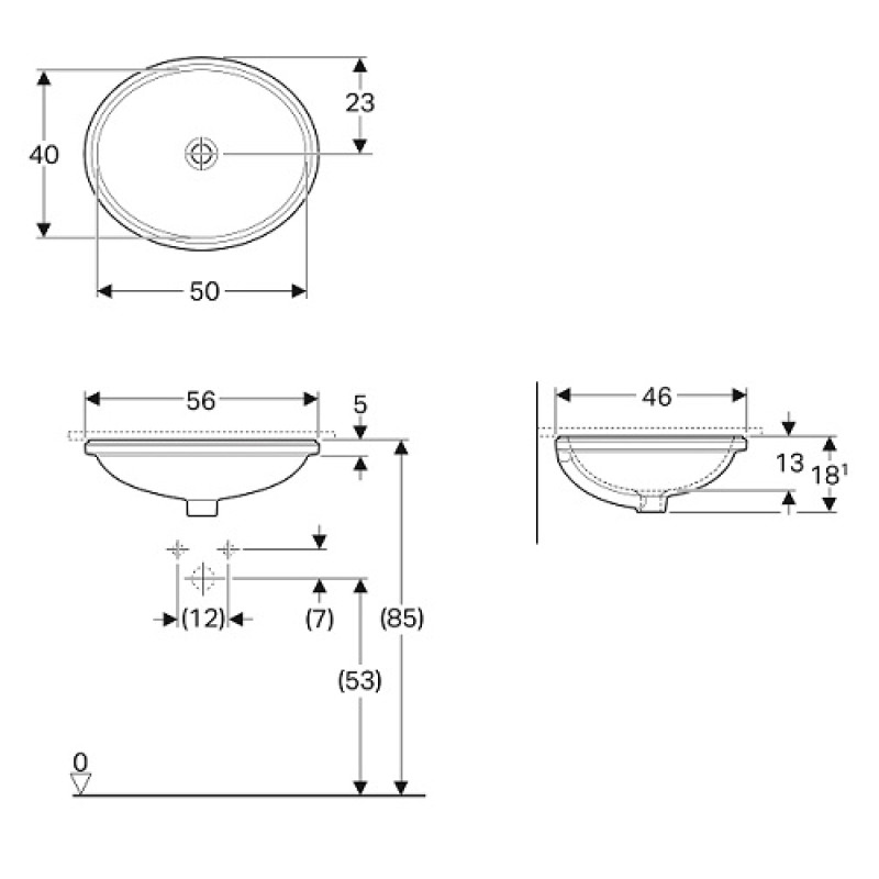 Geberit Умивальник VARIFORM 500.755.01.2, (500.755.01.2)