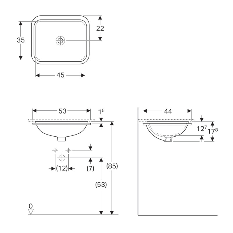 Geberit Умивальник VARIFORM 500.761.01.2, (500.761.01.2)