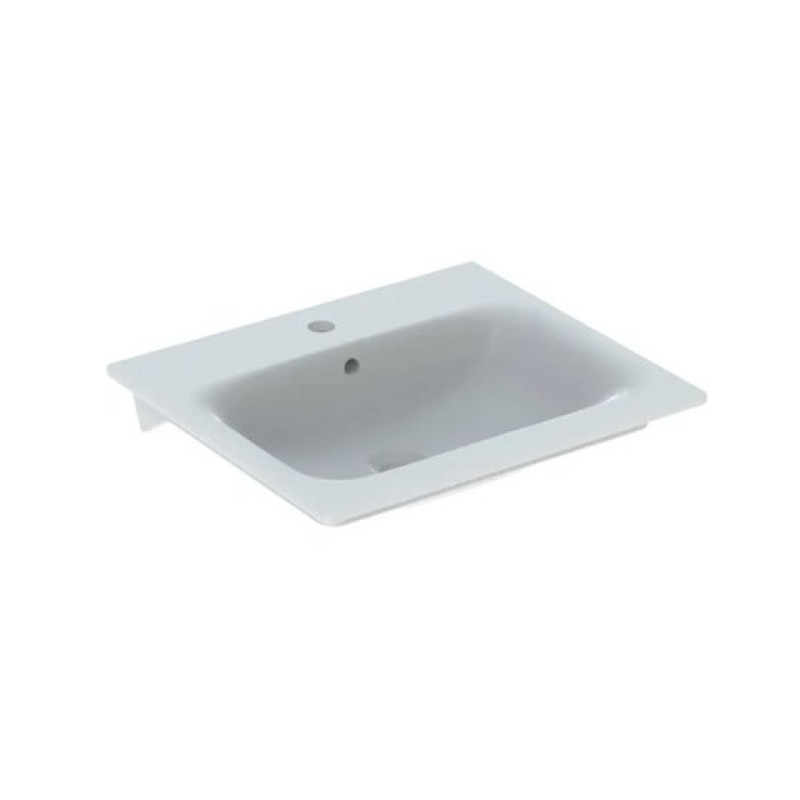 Geberit SELNOVA SQUARE умивальник 55*53,8*48см, вбудований,отвір під змішувач у центрі, перелив, (500.993.00.1)