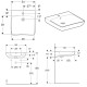 Geberit 501.461.00.7 Selnova Comfort Умивальник 55см для людей з обмеженими фізичними можливостями, з 1 отв.під змішувач тапереливом, білий глянець