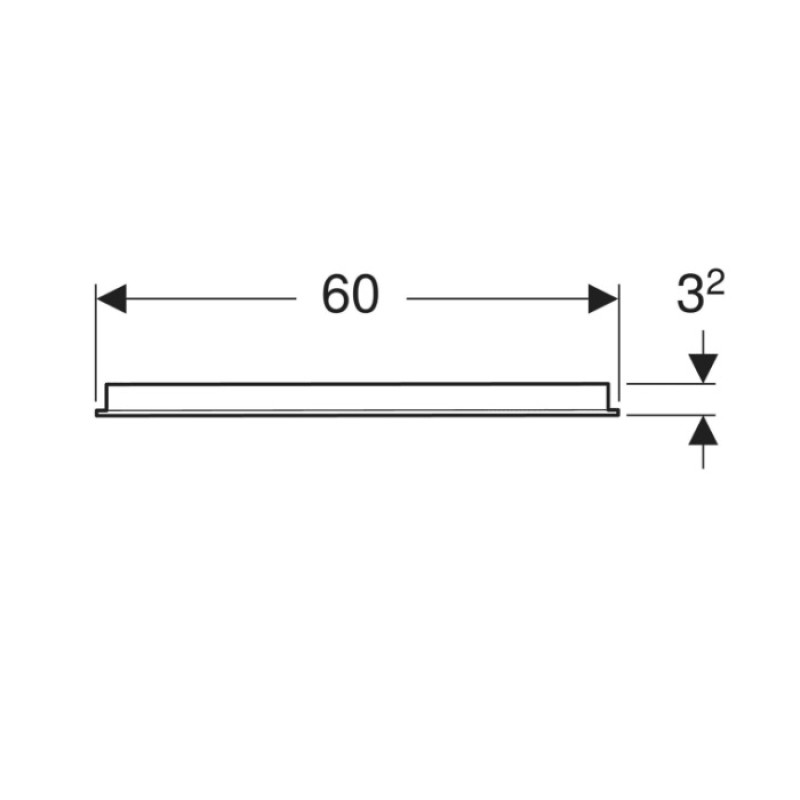 Geberit 502.805.00.1 Option Basic Square Дзеркало -60см, підсвітка зверху по горизонталі