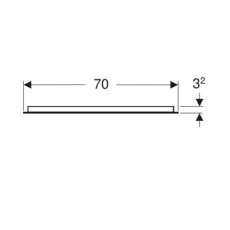Geberit 502.806.00.1 Option Basic Square Дзеркало -70см, підсвітка зверху по горизонталі