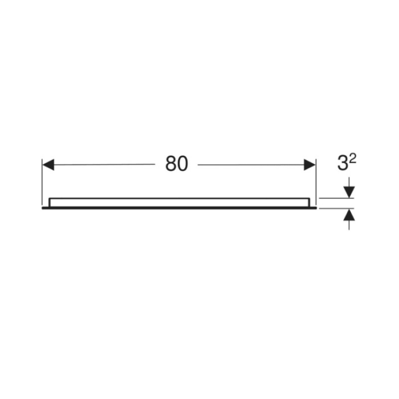 Geberit 502.807.00.1 Option Basic Square Дзеркало -80см, підсвітка зверху по горизонталі