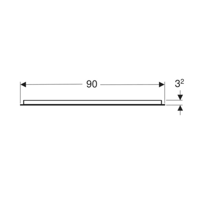 Geberit 502.808.00.1 Option Basic Square Дзеркало -90см, підсвітка зверху по горизонталі