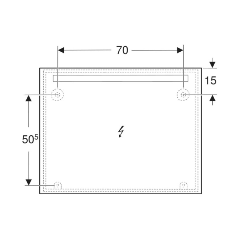Geberit 502.808.00.1 Option Basic Square Дзеркало -90см, підсвітка зверху по горизонталі