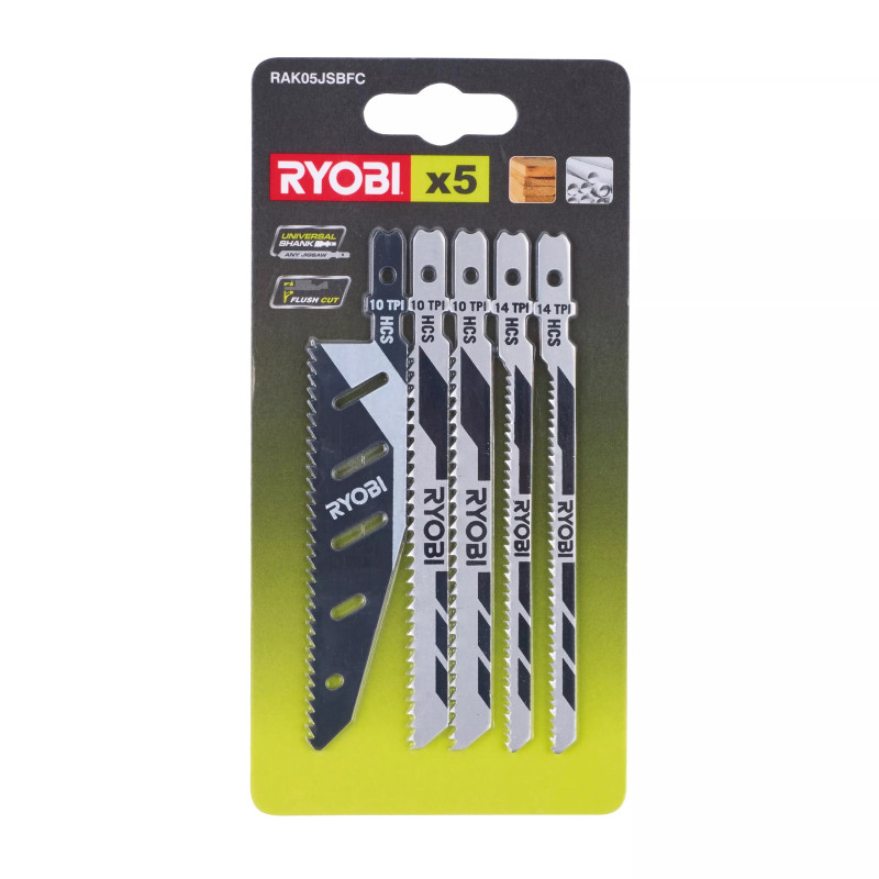 Ryobi Пилочки для лобзика RAK05JSBFC, набір 5шт (5132002697)