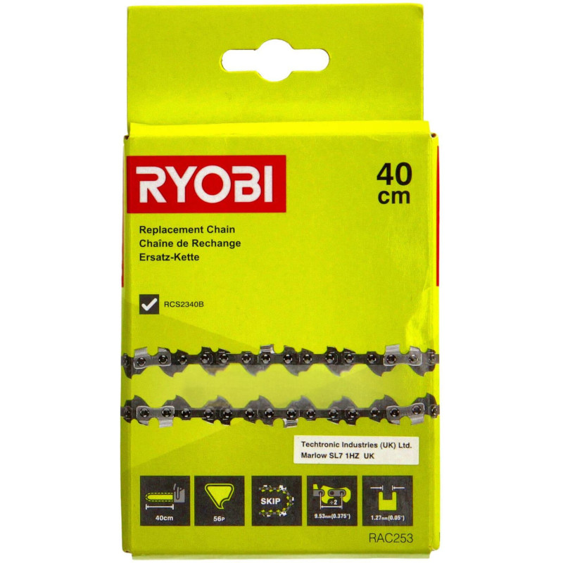 Ланцюг для пилки Ryobi RAC253 40см 1.27мм 3/8