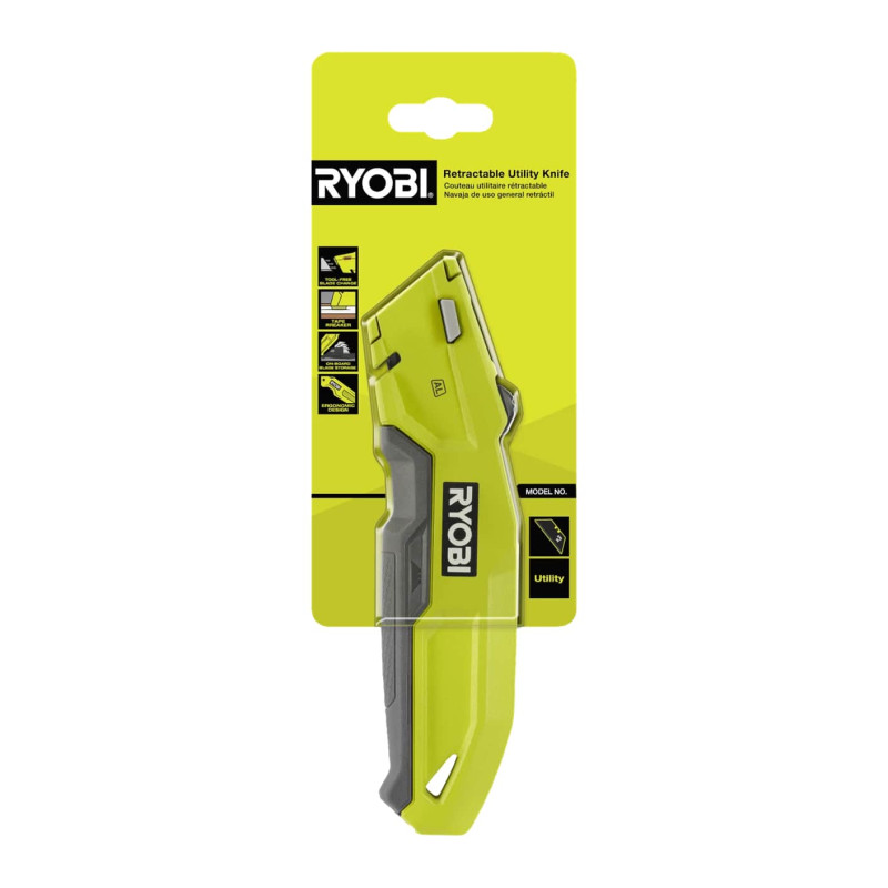 Ryobi Ніж висувний RHCKF-1, трапецієподібне лезо, корпус алюміній (5132006401)