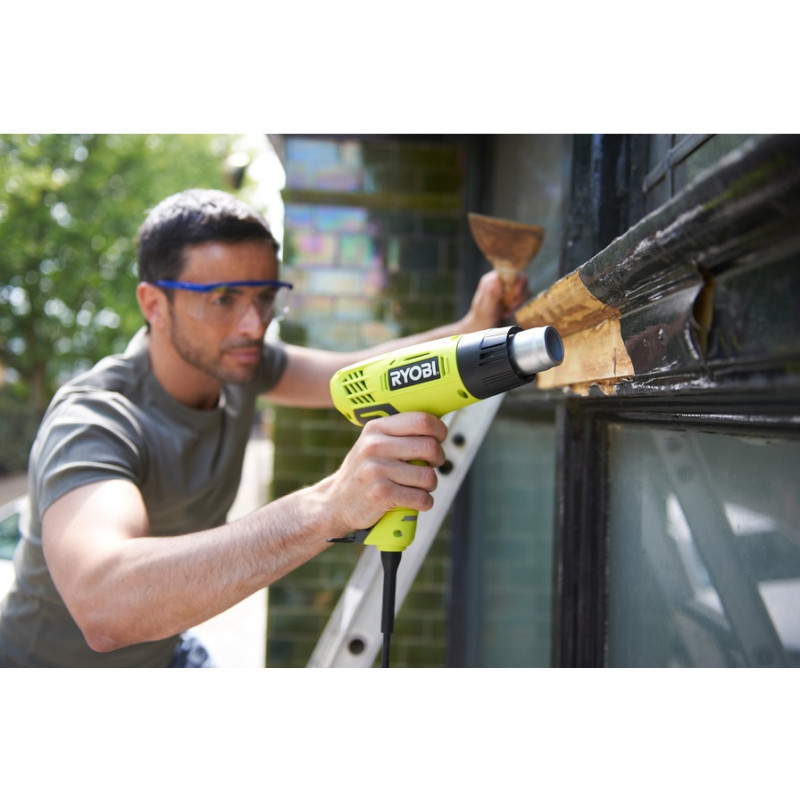 Ryobi Фен EHG2000 промисловий, 2000Вт, 250/500 л/хв, 400/600 ° С, 0.7кг (5133001137)