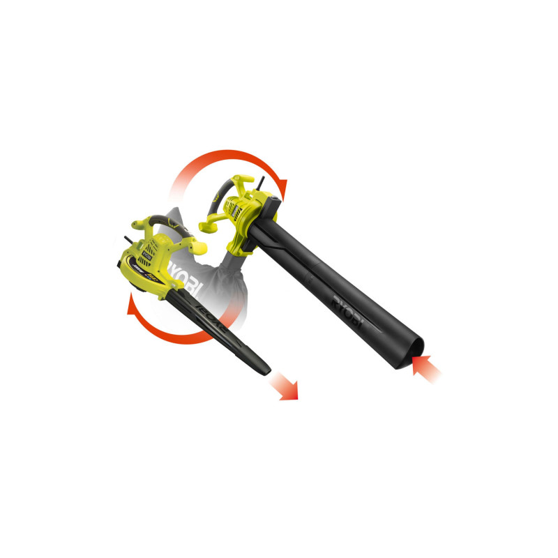 Ryobi Повітродув-пилосос RBV3000CSV, з подрібнювачем, 3кВт, 14 м3/хв, 375 км/год (5133002188)