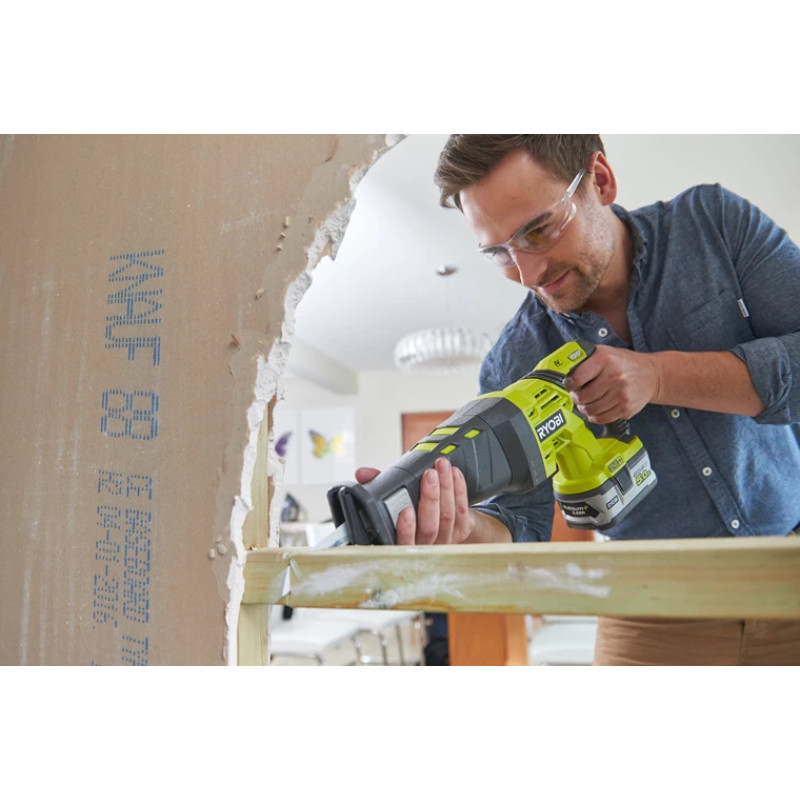 Ryobi Пила шабельна акумуляторна R18RS-0 ONE+ 18В пропил 200мм хід 28мм 2.4кг без АКБ та ЗП (5133002637)