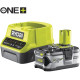Ryobi Тример садовий акумуляторний RBC18X20B4F ONE+ 18В акб 1х4А·год 20см ніж/ліска 30см велосипедна рукоять ремені Vertebrae 4.7кг (5133003713)