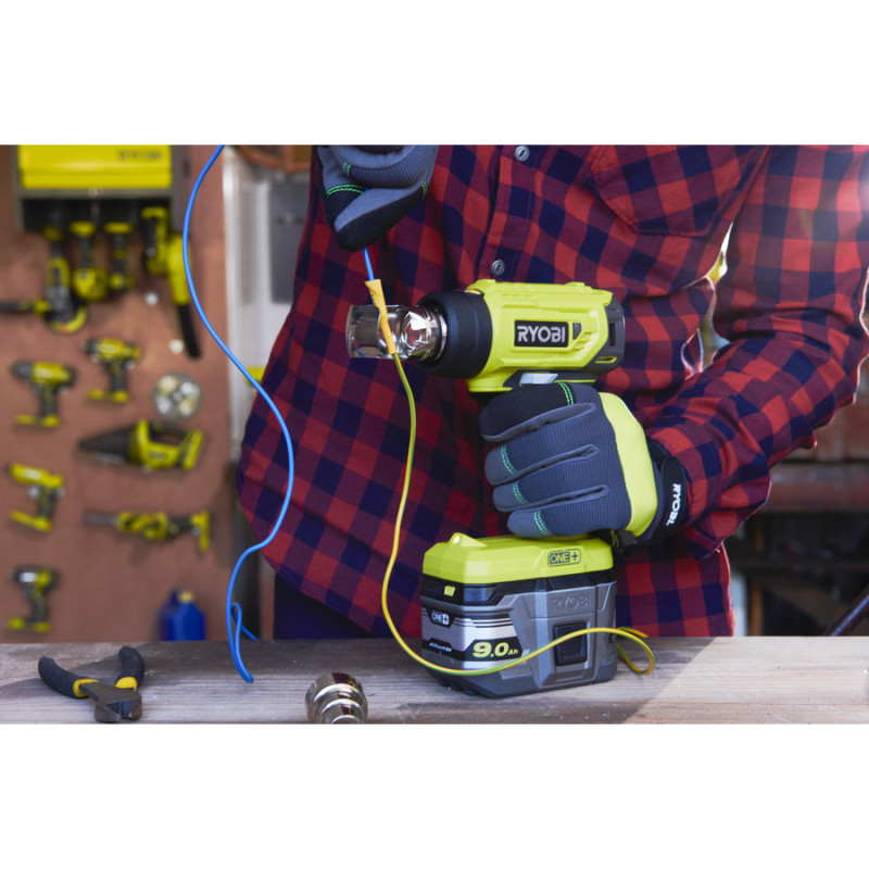 Ryobi Фен будівельний ONE+ R18HG-0 18В, 0 - 470° C, 170л /хв (без АКБ і ЗП) (5133004423)