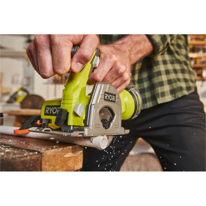 Ryobi Пила дискова, ONE+ R18MMS-0, універсальна, диск 85 мм, 1.9 кг (без АКБ і ЗУ) (5133004515)