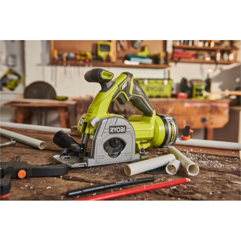 Ryobi Пила дискова, ONE+ R18MMS-0, універсальна, диск 85 мм, 1.9 кг (без АКБ і ЗУ) (5133004515)