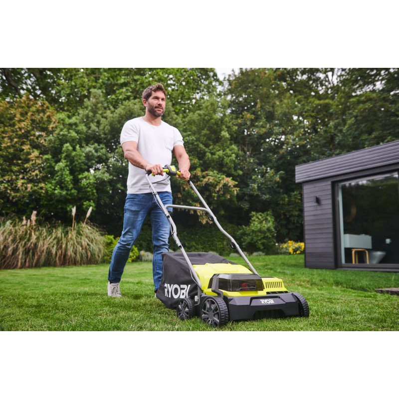Ryobi Аератор-скарифікатор акумуляторний ONE+ RY18SFX35A-240 18В акб 2х4А·год 35см 55л 10кг (5133004549)