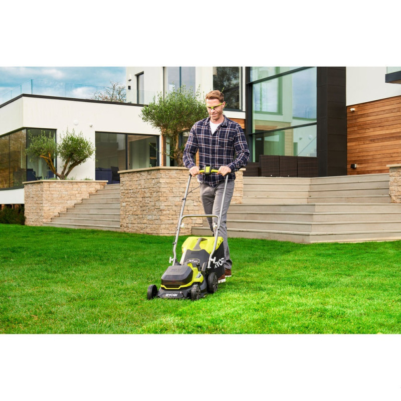 Ryobi Газонокосарка акумуляторна RY18LM37A-140 ONE+ 18В акб 1х4А·год 37см 45л 25-70см EasyEdge мульчування 16кг (5133004578)
