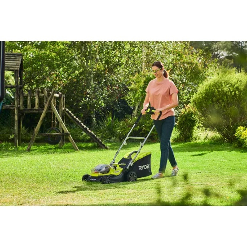 Ryobi Газонокосарка Ryobi ONE+ Hybrid RY18LMH37A-250 18В/220В 2х5.0А/г, 37см, 25-70 мм, 45л, мульчування (5133004583)