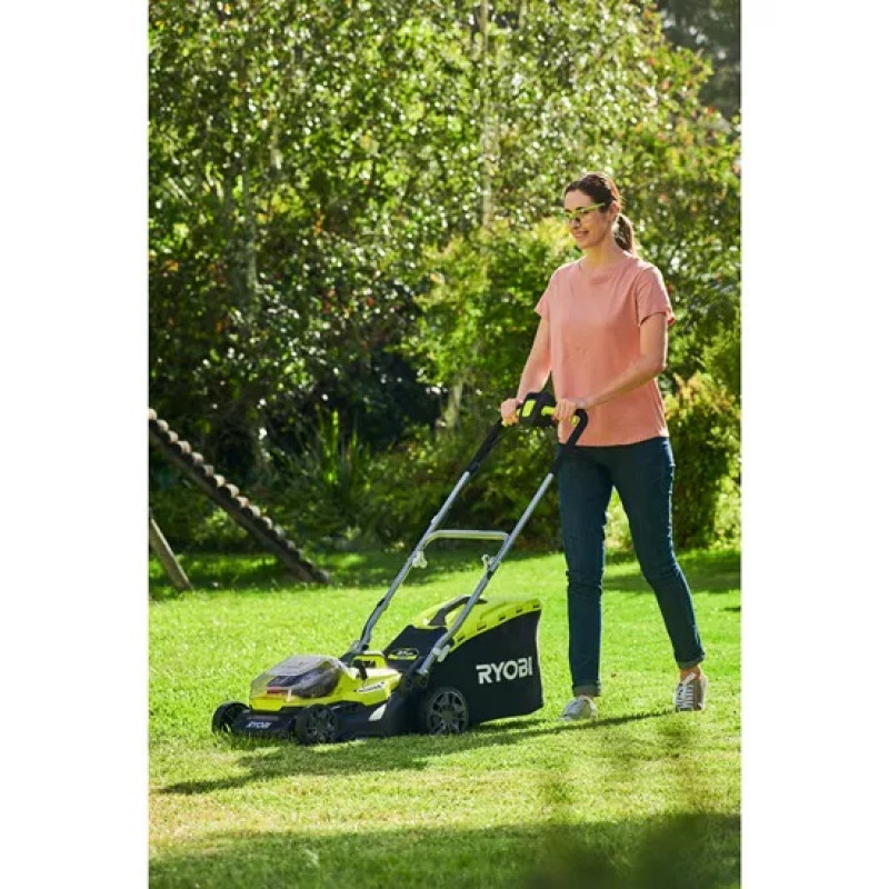 Ryobi Газонокосарка Ryobi ONE+ Hybrid RY18LMH37A-250 18В/220В 2х5.0А/г, 37см, 25-70 мм, 45л, мульчування (5133004583)