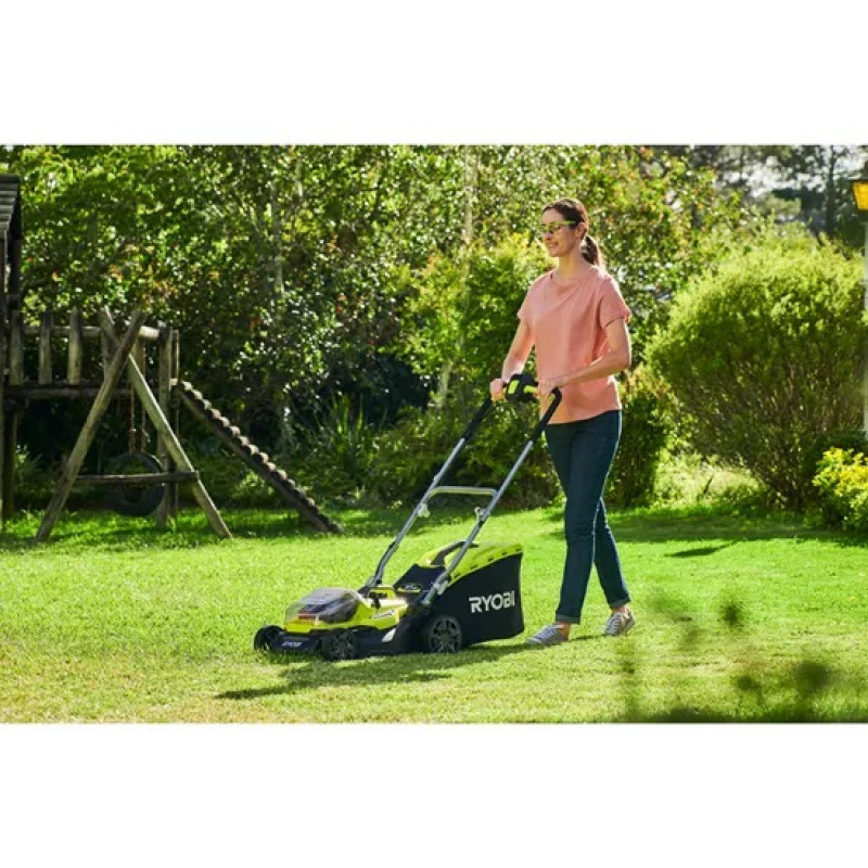 Ryobi Газонокосарка Ryobi ONE+ Hybrid RY18LMH37A-250 18В/220В 2х5.0А/г, 37см, 25-70 мм, 45л, мульчування (5133004583)