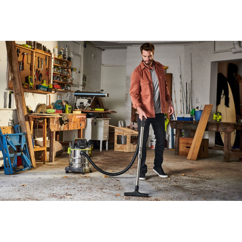 Ryobi Пилосос акумуляторний професійний ONE+ R18WDV-0 18В 82Вт 11.4кПа контейнер 18л 4.7кг (без АКБ та ЗП) (5133004724)
