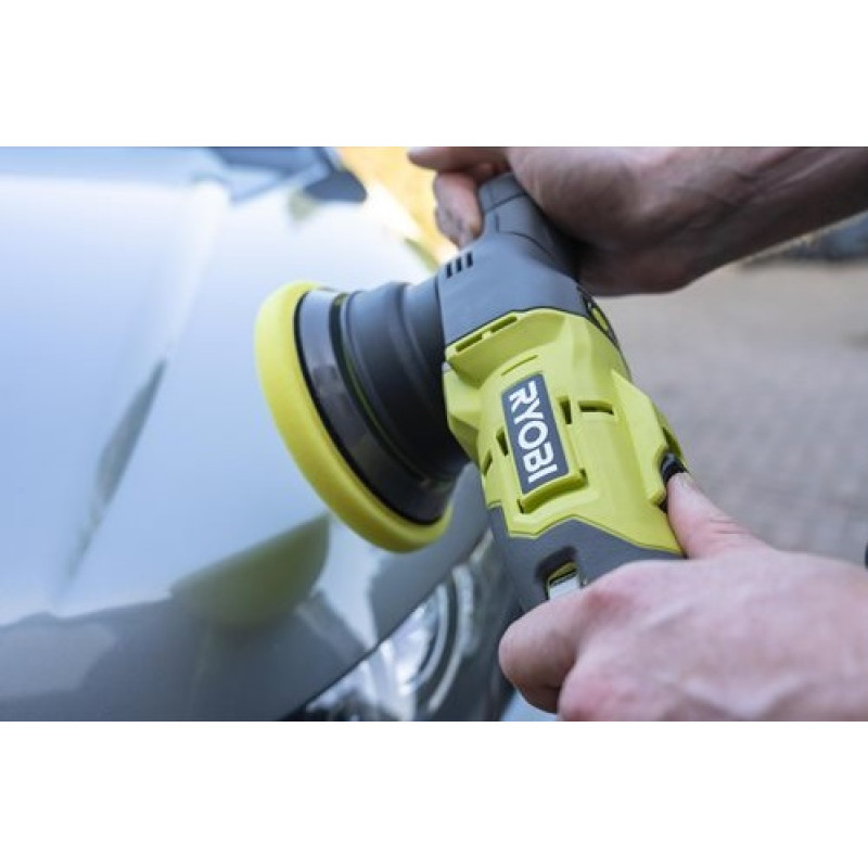 Ryobi Шліфмашина полірувальна акумуляторна R18P-0 ONE+ 18В 125мм рандомна орбіта регулювання швидкості без АКБ та ЗП (5133004845)