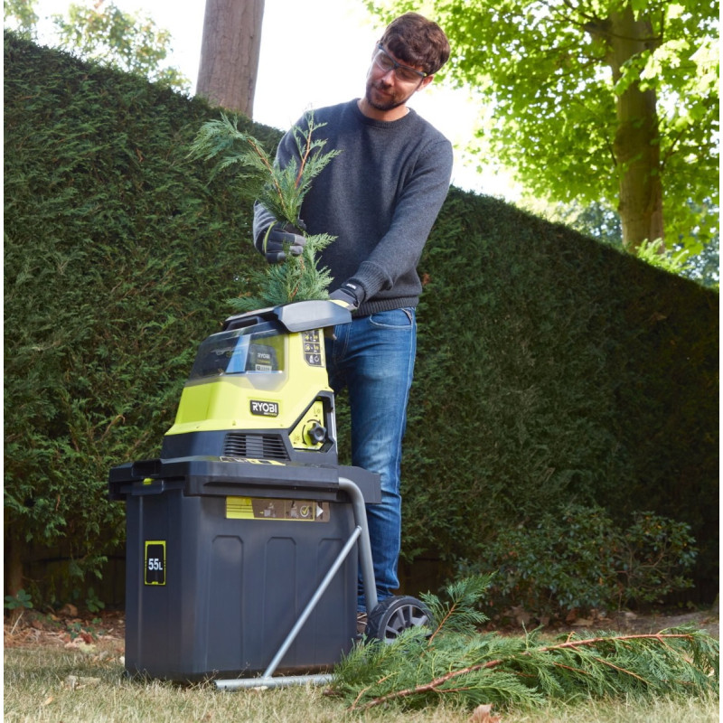 Ryobi Подрібнювач садовий акумуляторний Max Power RY36SHX40-0 36В 40мм 55л 18кг (без АКБ та ЗУ) фреза низькошумний (5133005451)