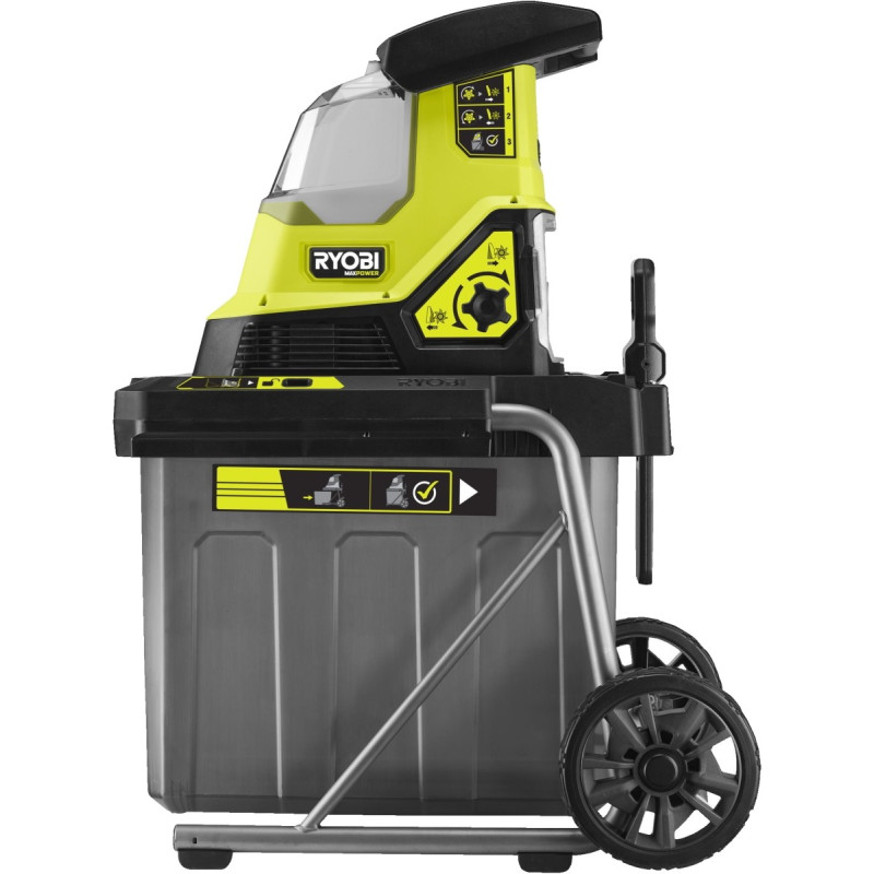 Ryobi Подрібнювач садовий акумуляторний Max Power RY36SHX40-0 36В 40мм 55л 18кг (без АКБ та ЗУ) фреза низькошумний (5133005451)