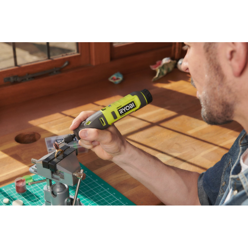 Ryobi Шліфмашина шліфувально-гравірувальна акумуляторна USB Lithium RRT4-120GA15 4В 1х2А·год 15 аксесуарів 0.23кг (5133005634)