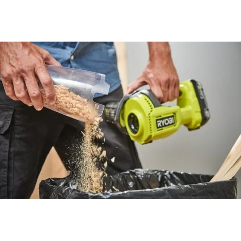 Ryobi Пилосос професійний акумуляторний RHV18-0, 18В ONE+, 34аВт, контейнер 0.6л, HEPA 11, без АКБ та ЗП (5133005655)