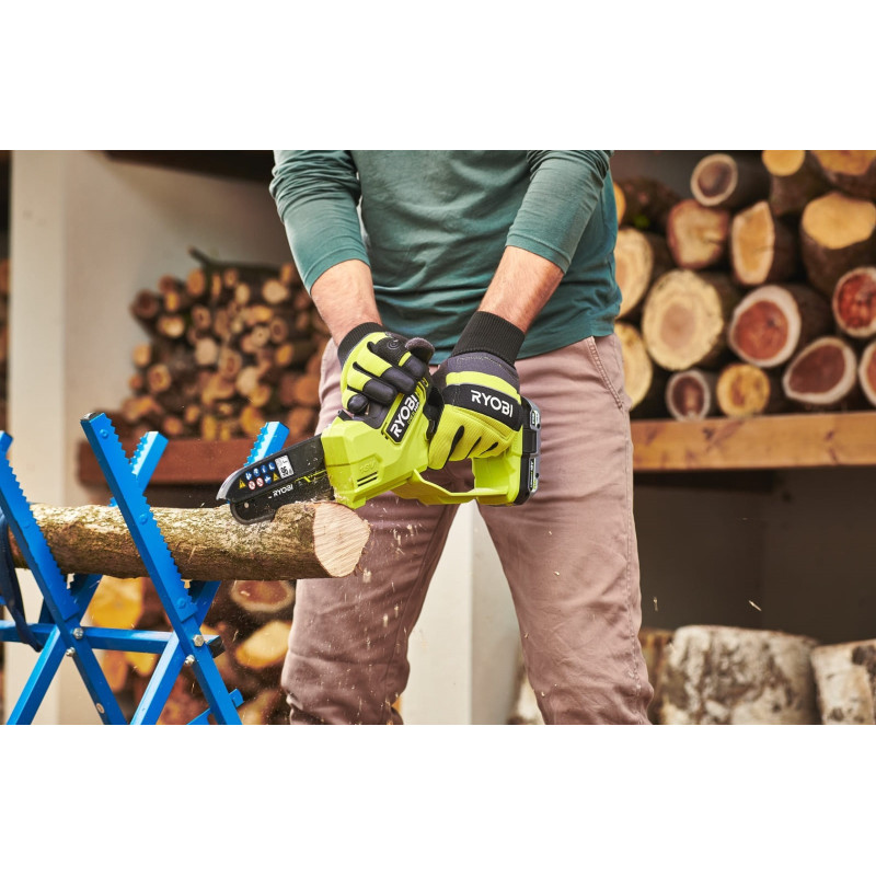 Ryobi Пила ланцюгова акумуляторна ONE+ HP RY18PSX15A-120T 18B 1х2А·год ЗП шина 15см безщіткова 6м/с 1.19кг кейс (5133005899)