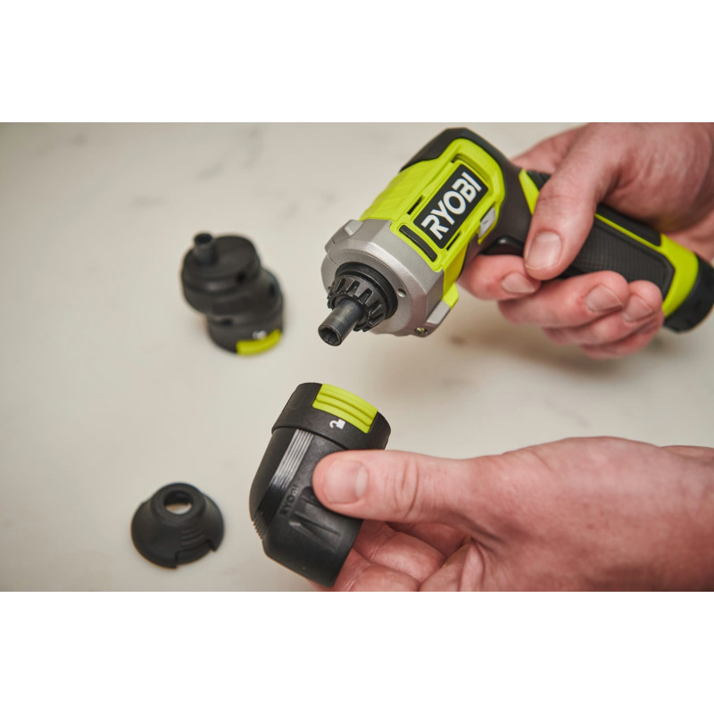 Ryobi Викрутка акумуляторна RSD4-120T 4В USB Lithium акб 1х2А·год 5Нм 200об·хв кейс для зберігання 10 насадок 0.37кг (5133006210)