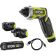 Викрутка акумуляторна Ryobi USB Lithium RSD4-120TA2 4В 1х2А·год 5Нм 200об·хв 2 насадки 10 біт 0.31кг кейс (5133006211)